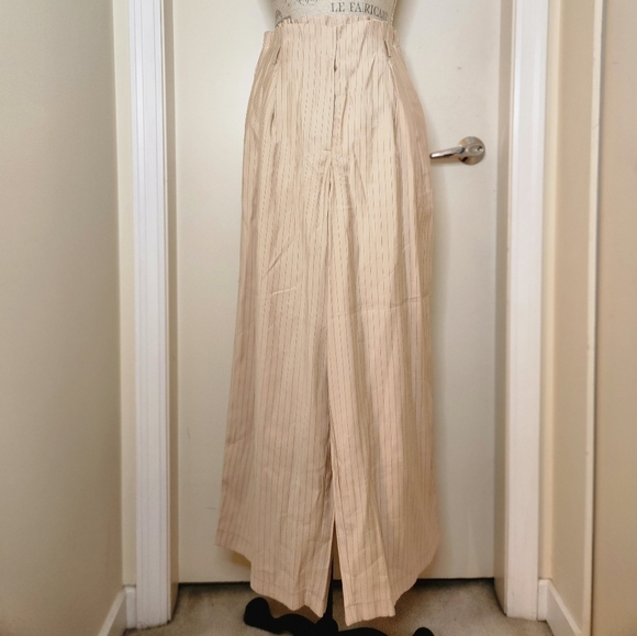 ASOS Pinstripe Paperbag Palazzo Pants NWT - Picture 2 of 10